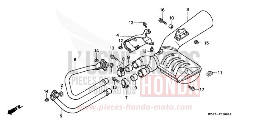 ABGAS-SCHALLDAEMPFER NTV650V de 1997
