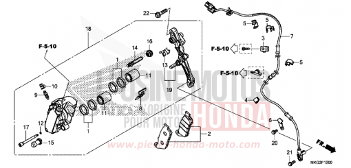 VORDERRAD-BREMSSATTEL CMX500AK de 2019
