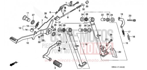 BREMSPEDAL/SCHALTPEDAL NX2502P de 1993