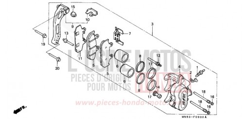 VORDERRAD-BREMSSATTEL NX6502L de 1990