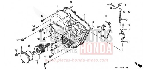 KURBELGEHAEUSEABDECKUNG NX650N de 1992