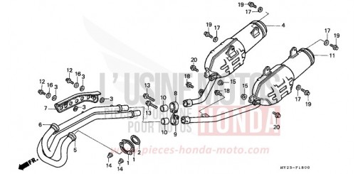 ABGAS-SCHALLDAEMPFER NX650N de 1992