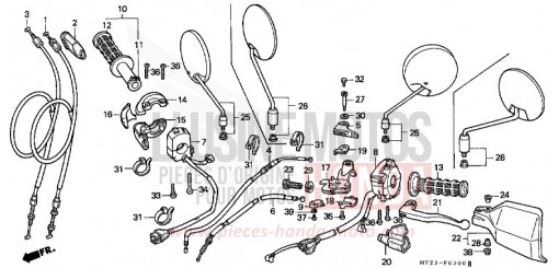 SCHALTER/KABEL NX650P de 1993