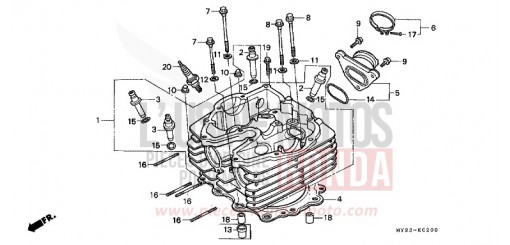 ZYLINDERKOPF NX650P de 1993