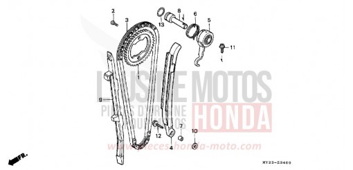 NOCKENWELLENKETTE/SPANNVORRICHTUNG NX650R de 1994