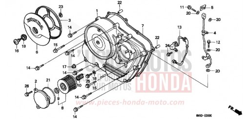 KURBELGEHAEUSEABDECKUNG NX650W de 1998