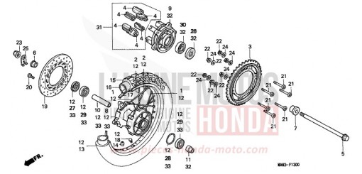 HINTERRAD NX650W de 1998