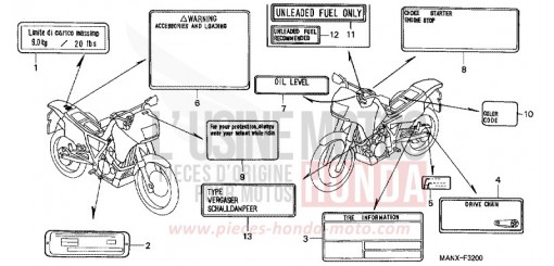 WARNETIKETT NX650X de 1999