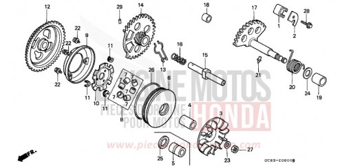 ANTRIEBSFLAECHE/KICKSTARTER NH50MSL de 1990