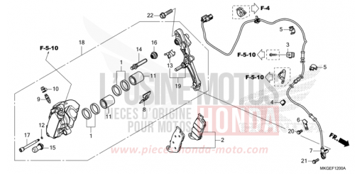 VORDERRAD-BREMSSATTEL CMX500AN de 2022