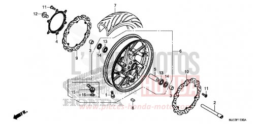 VORDERRAD CBR650FAG de 2016