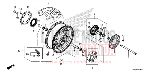 HINTERRAD CBR650FAG de 2016