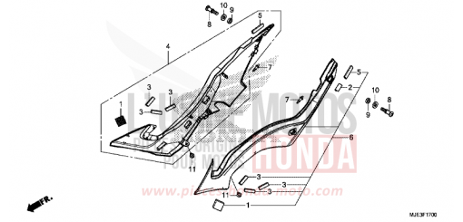 SEITENABDECKUNG CBR650FAH de 2017