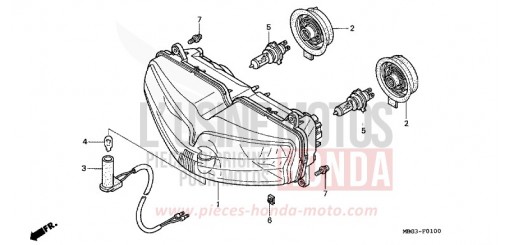SCHEINWERFER VFR800FIW de 1998