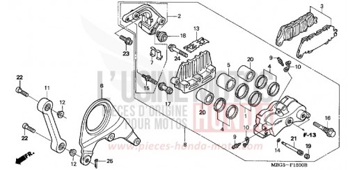 HINTERRAD-BREMSSATTEL VFR800FIW de 1998