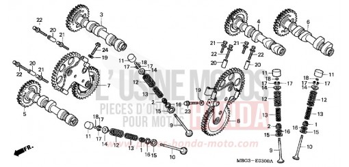 NOCKENWELLE/VENTIL VFR800FIX de 1999