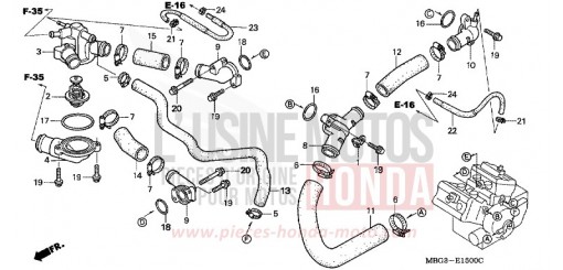 THERMOSTAT/WASSERROHR VFR800FIX de 1999