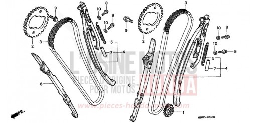 NOCKENWELLENKETTE/SPANNVORRICHTUNG VT1100C3X de 1999