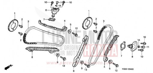NOCKENWELLENKETTE/SPANNVORRICHTUNG VT125CY de 2000