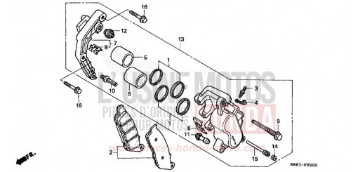 VORDERRAD-BREMSSATTEL VT1100C2X de 1999