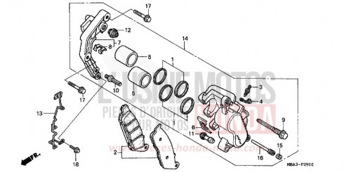VORDERRAD-BREMSSATTEL VT750CV de 1997