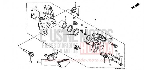 HINTERRAD-BREMSSATTEL VT1100C3W de 1998