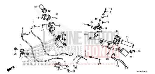 HEBELGRIFF/SCHALTER/KABEL CBR650RAK de 2019