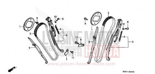 NOCKENWELLENKETTE/SPANNVORRICHTUNG VT600CT de 1996