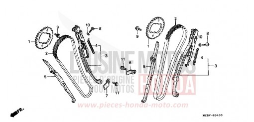 NOCKENWELLENKETTE/SPANNVORRICHTUNG VT600CW de 1998