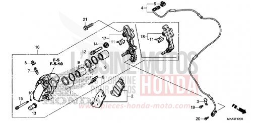 VORDERRAD-BREMSSATTEL NC750XAG de 2016