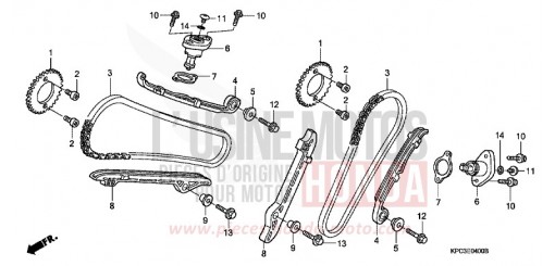 NOCKENWELLENKETTE/SPANNVORRICHTUNG XL125V2 de 2002