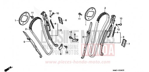 NOCKENWELLENKETTE/SPANNVORRICHTUNG XL600VT de 1996