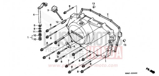 KURBELGEHAEUSEABDECKUNG XL600VT de 1996