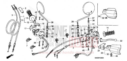 SCHALTER/KABEL XL600VM de 1991