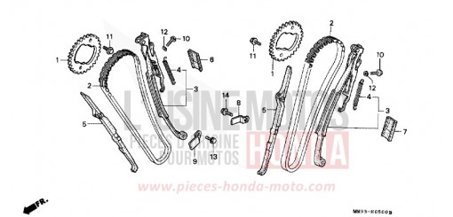 NOCKENWELLENKETTE/SPANNVORRICHTUNG XL600VP de 1993