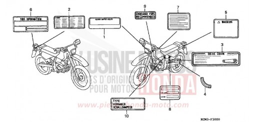 WARNETIKETT XLR125RW de 1998
