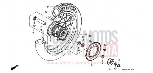 HINTERRAD XLR125RW de 1998