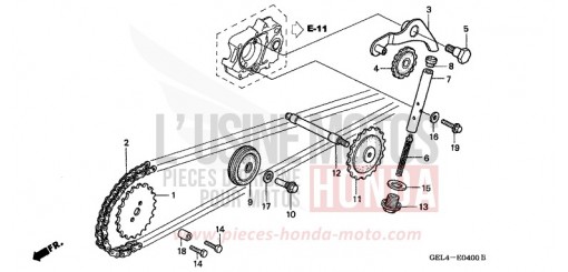 NOCKENWELLENKETTE/SPANNVORRICHTUNG XR50R2 de 2002