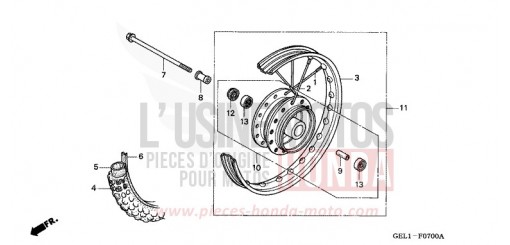 VORDERRAD XR50R3 de 2003