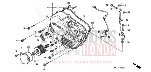 KURBELGEHAEUSEABDECKUNG XR600RT de 1996
