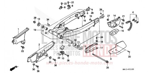 SCHWINGE/KETTENGEHAEUSE XR600RT de 1996
