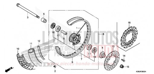 VORDERRAD CRF125FBE de 2014
