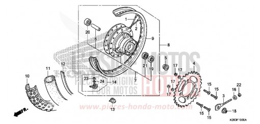 HINTERRAD CRF125FBK de 2019