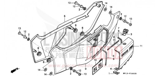 SEITENABDECKUNG XRV750L de 1990