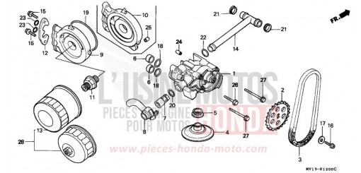 OELPUMPE/OELFILTER XRV750M de 1991