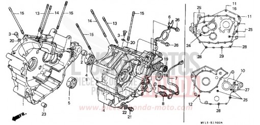 KURBELGEHAEUSE XRV750M de 1991