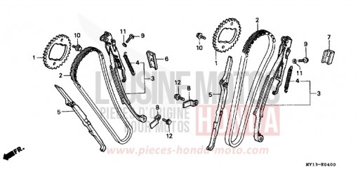 NOCKENWELLENKETTE/SPANNVORRICHTUNG XRV750R de 1994