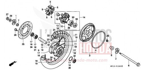 HINTERRAD XRV750Y de 2000