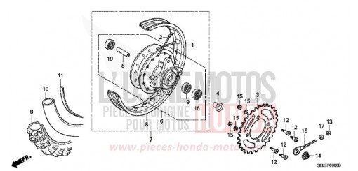 HINTERRAD CRF50F5 de 2005