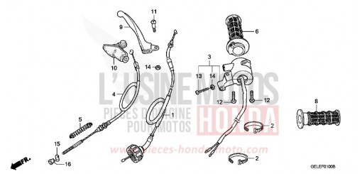 HEBELGRIFF/SCHALTER/KABEL CRF50F8 de 2008